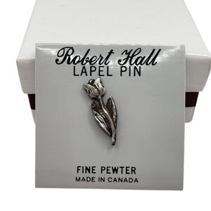 🔷Robert Hall Silver Pewter Tulip Lapel Pin